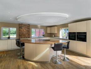 Fantastic curved multi-level island - Kestrel Kitchens