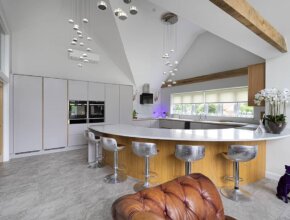 Modern open-plan living kitchen - Kestrel Kitchens