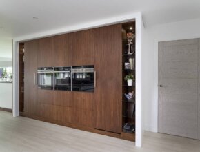 Rich dark Walnut finished cabinets - Kestrel Kitchens
