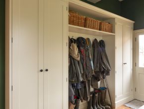 full height bootroom cupboards in shaker style